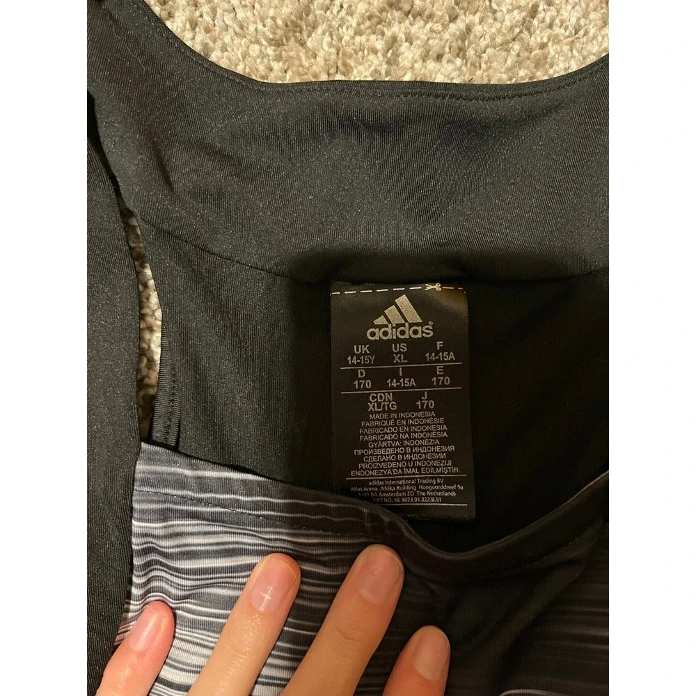 Adidas Youth Response Tennis Set Tank Top Skort Black White Grey XL 14-15